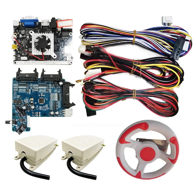 Arcade Simulation Ticket Video Game Machine Racing Car Speed Car Kid Racing Game Machine Motherboard Steering Wheel Kits