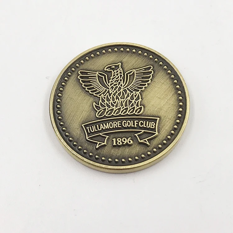 Wholesale Bulk Golf Sport Metal Custom Golf Coin Antique Copper Golf Ball Markers details