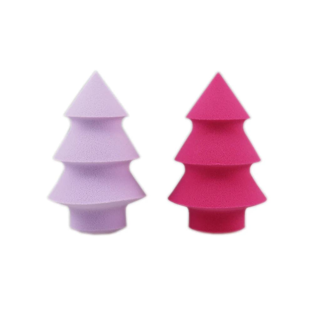 Christmas Tree Shaped Makeup Sponge Cosmetic Make up Sponge for Facial Cosmetic Puff Wholesales