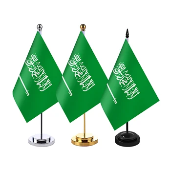 Customized Turkmenistan High Quality Double sided Mini 14*21cm Table Flag Small Table Flag