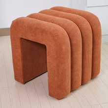 Furniture Nordic Style Foot Stool Dressing Room Furniture Pouf Ottoman Square Ottoman Stool
