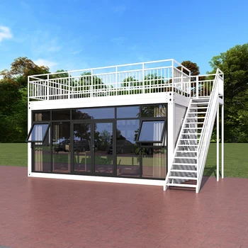 Prefabricated Modular Portable Tiny Home Shop Storage Office Building Prefab Shipping Glass Container House for Sale