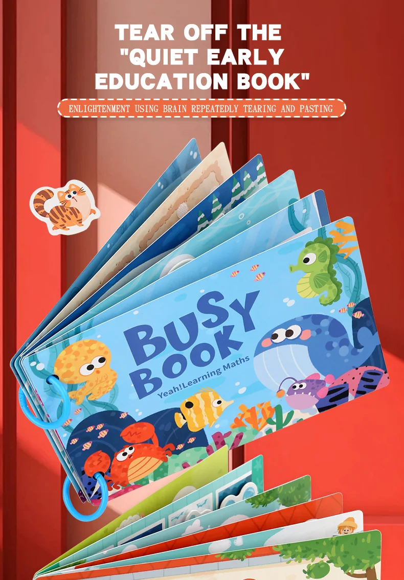 Toddler Quiet Book Early Learning Activities Puzzle Paste Matching Game Toy Kids Educational Magic Tape Wooden Busy Books Toys