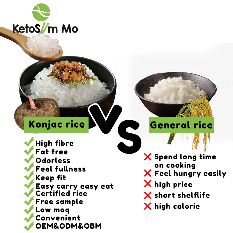 Fresh Konjac Rice Import Export Business Glucomannan Dried Diet Konjac Keto Rice