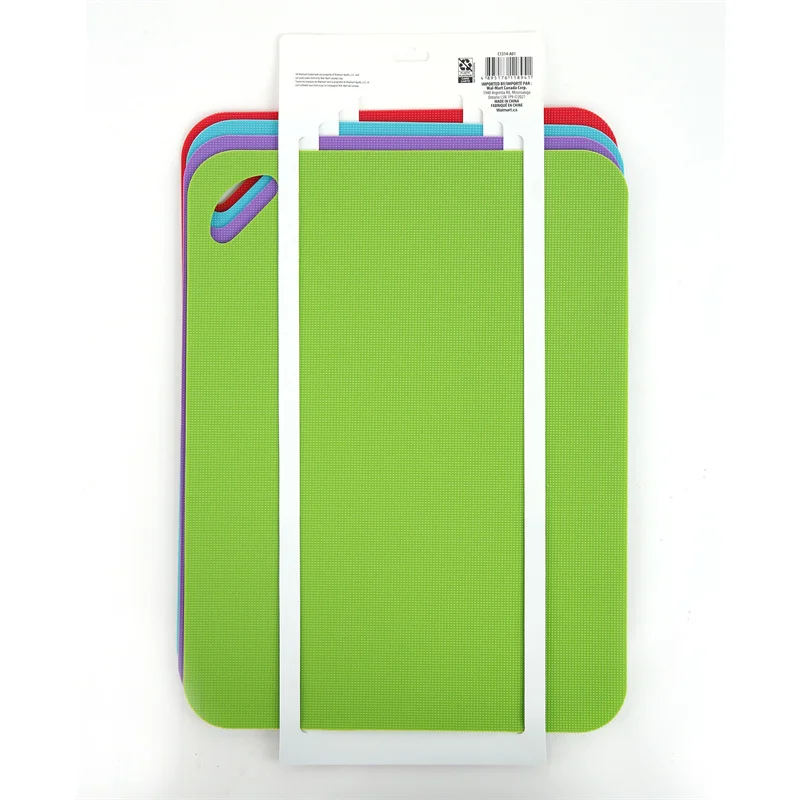 Sustainable Square Plastic Cutting Board Set Thin Single Piece Packaging with Tool Bag for Convenient Chopping Blocks