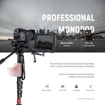 NEEWER Professional GM76 Camera Monopod with Feet 70.5"/179cm Telescopic Portable Aluminum Travel Monopod product image