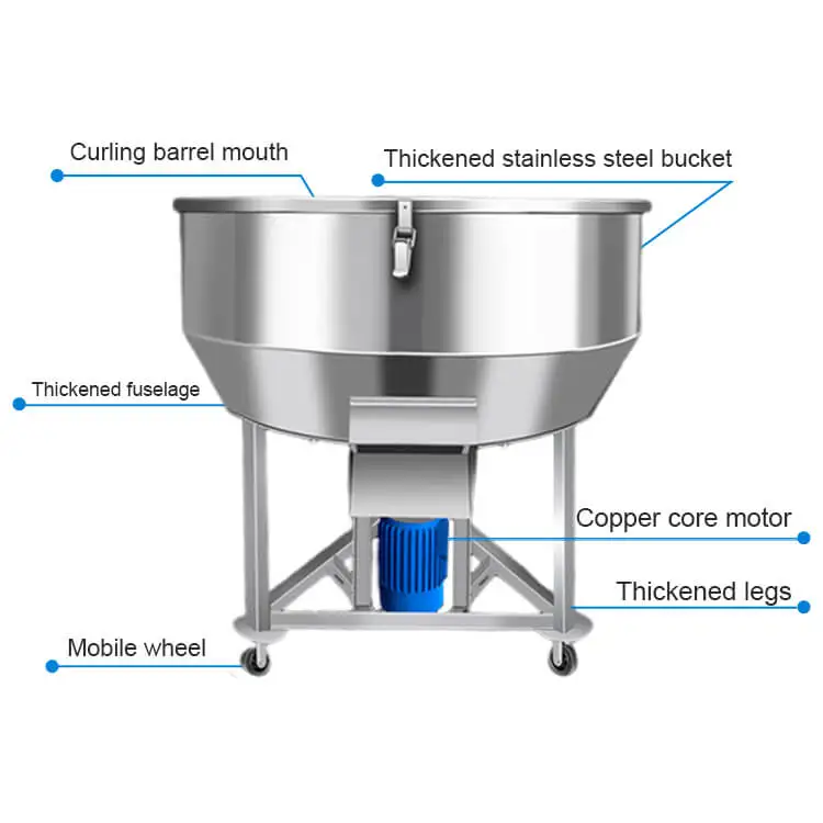 Máquina trituradora de mestura de alimentación para aves de corral pequena moedora de gatos e mestura de po mesturado, gránulos, cápsulas brandas,