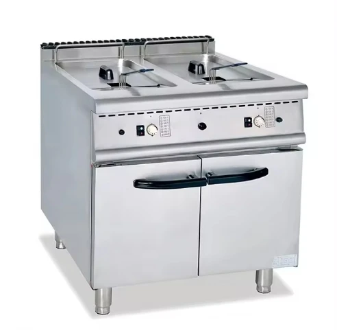 Stainless Steel 2 Tanks 2 Basket LPG/NG Deep Fryer Gas With Thermostat Control 40L Double  Heavy Duty