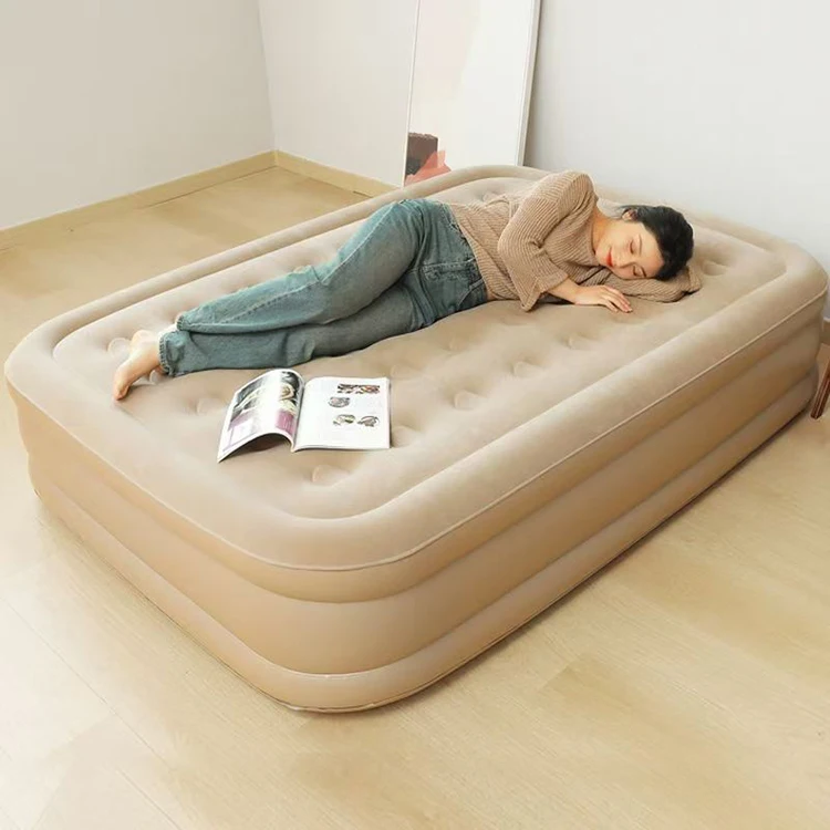 Faltbares PVC Camping Aufblasbares Luftbett Futon-Matratzen im Zelt  Beflocktes Hochluftbett Mit Eingebauter Pumpe Luftmatratze