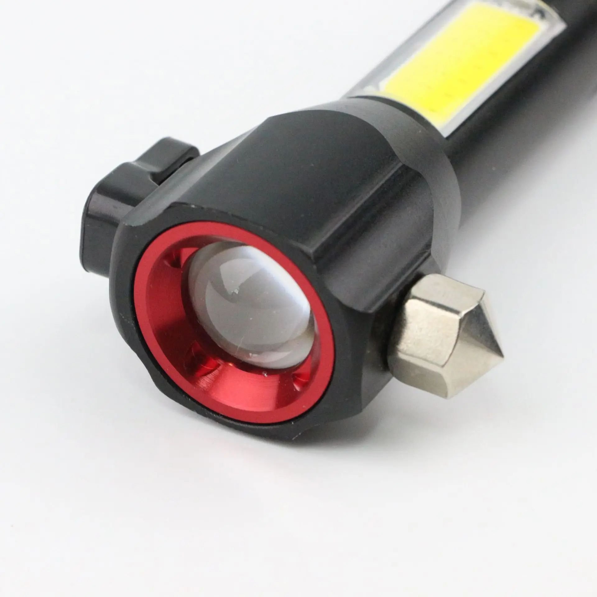 Rechargeable Multi-function Dimming Waterproof Led Flashlight W Safety Hammer Knife for Emergency Work Ride OnCar Hiking/Fishing