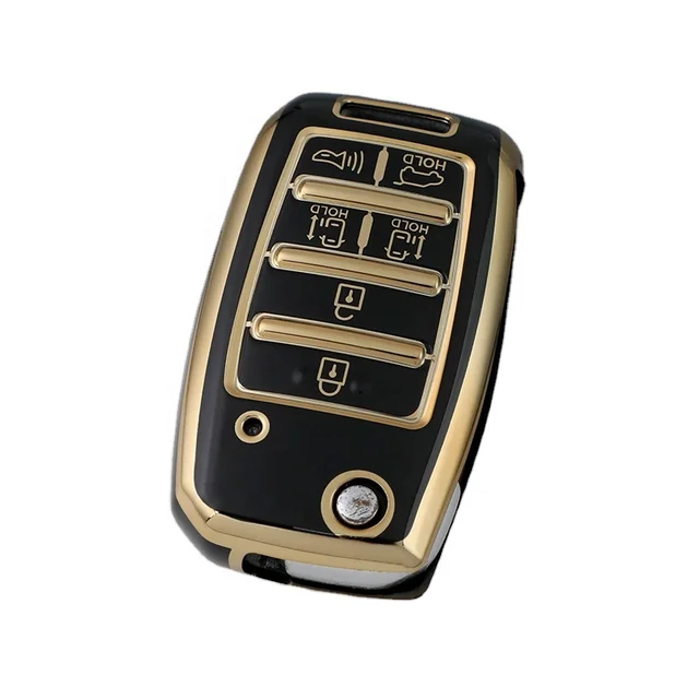 for Kia Flip Key Fob Cover, Soft TPU 6 Button Key Shell Case for Sorento Sportage Rio Soul Keyless Entry Folding Key Fob case