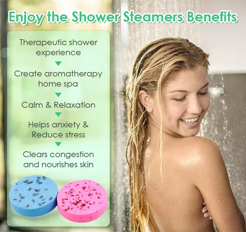 M&u Healthy Eco Shower Steamer Colorful Bubble Organic Fizzy Relax