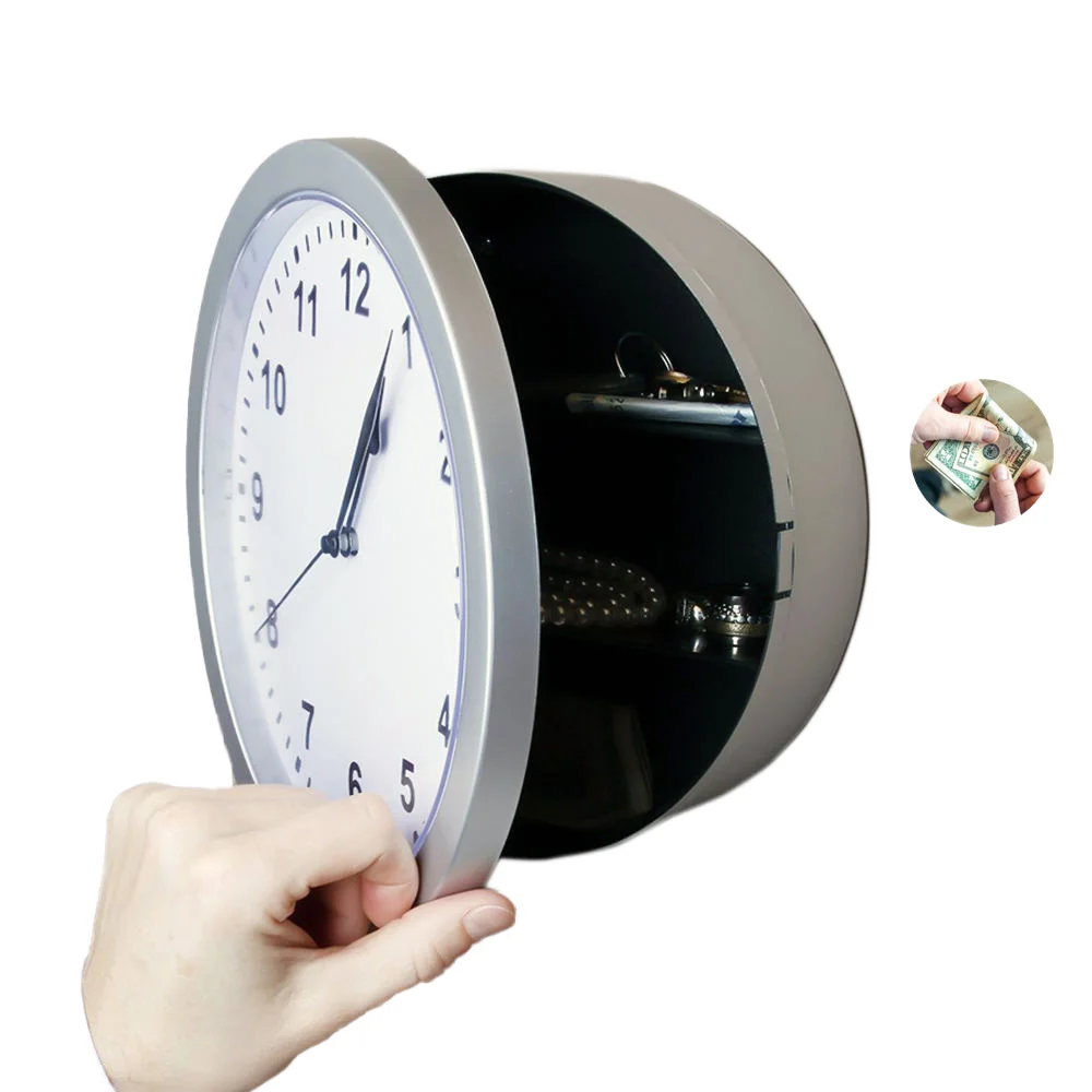 Quartz Wall Clock for Home Decor Hidden Safe Storage with Needle Display for Living Room Securing Money Cash Jewelry