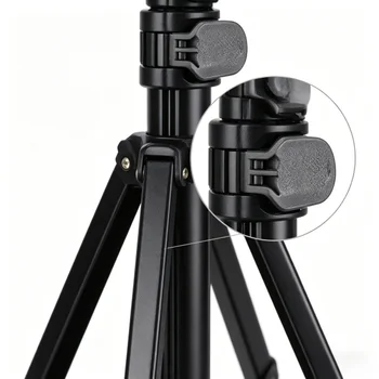 Atyhao FL019 Photography Tripod with Adjustable Multifunction Aluminum Alloy Mobile Phone Holder Black 3-Leg Knob Lock detail image