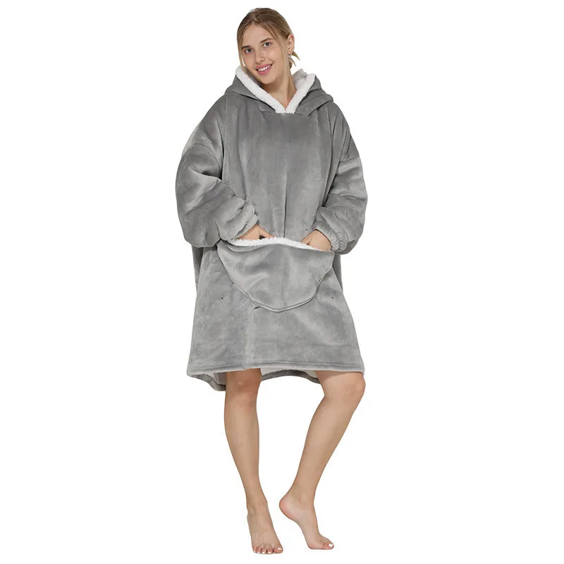 Sample Available Microfiber And Sherpa Wearable Blanket Hoodie Blanket ...