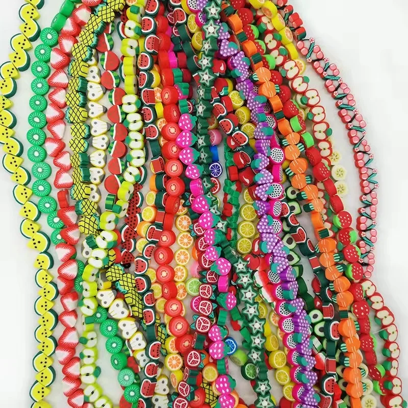 clay fruit beads rainbow color polymer