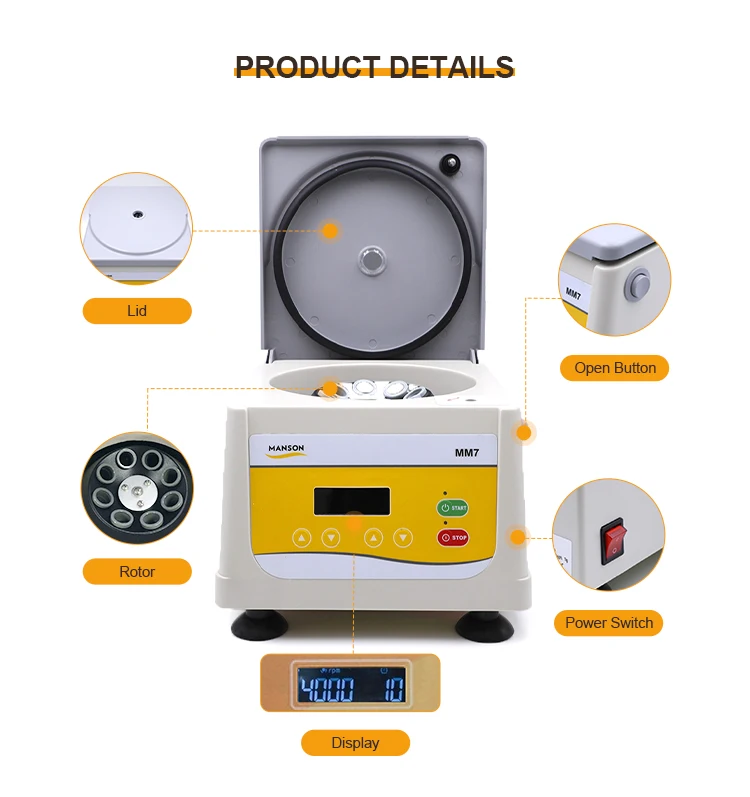 MANSON Best Selling Laboratory Use MM7 PRP Machine PRP Centrifuge with Swing Rotors