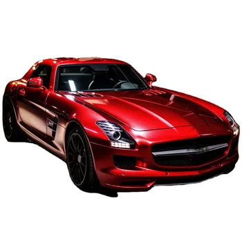 Red Car Mirror Chrome Vinyl Wrap Holographic Rainbow Laser Chrome Car Wraps Vinyl Film Covering Voiture