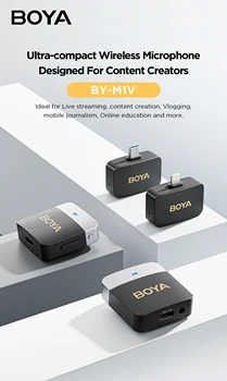 BOYA BY-M1V/V2 Wireless Microphone for Camera Smartphone Computer and Recording Device With Noise Reduction detail image