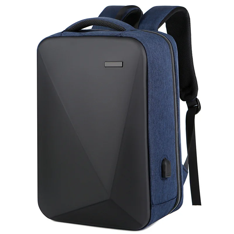 FANDARE Heavy Duty PVC Backpack - Waterproof Business Casual Laptop Backpack, Expandable Travel Rucksack For Men, Black