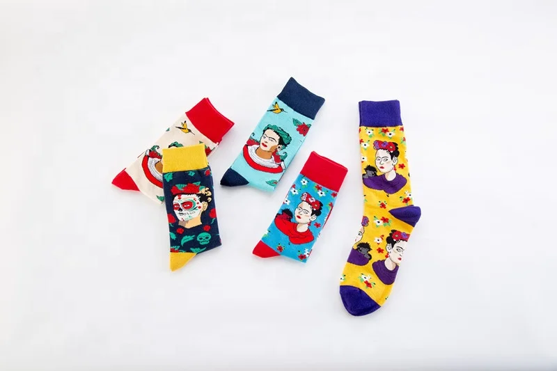 Wholesale Cotton Indian Pattern Socks Men Jacquard Custom Logo Happy Cheap Socks