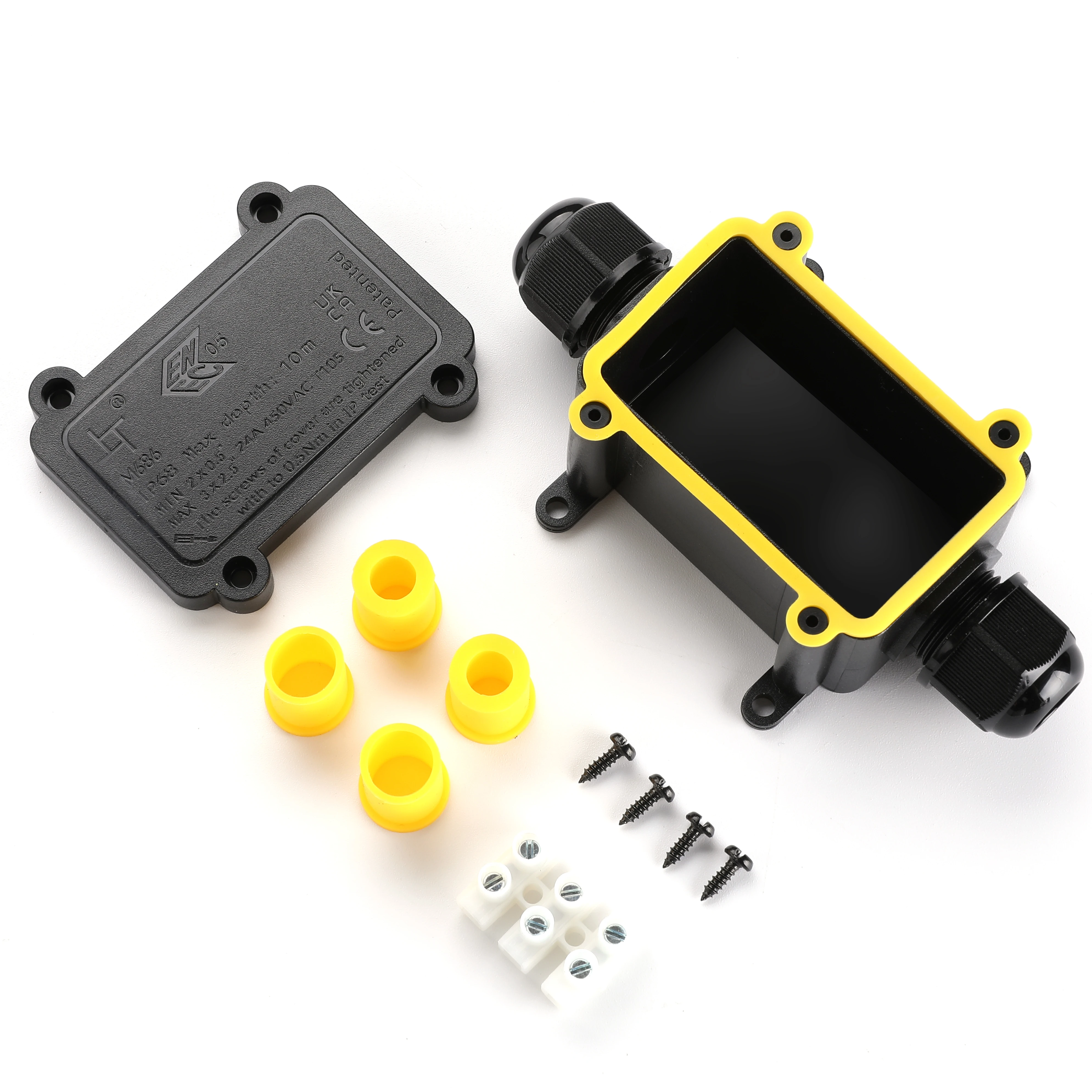 High Quality 1 in 1 Out 2 Way Junction Boxes Product IP67 Waterproof Plastic Electric Junction Box Cable Connector Box