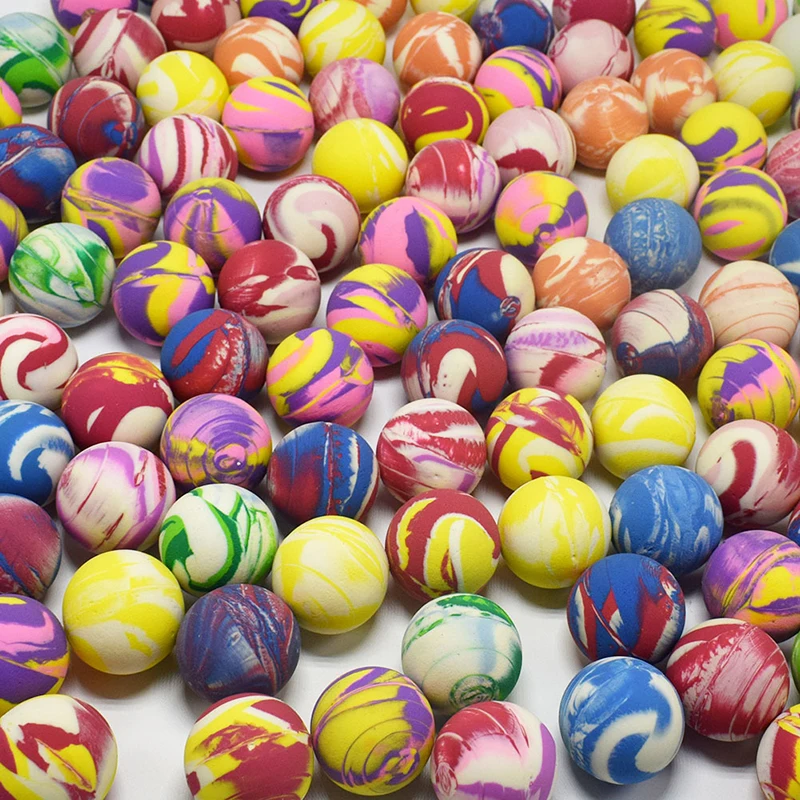 Wholesale Customizable Colors & Size Cheap Floating Dual Color Mix Bulk Bouncy Toy Ball Promotion Skip & Jumping Toy