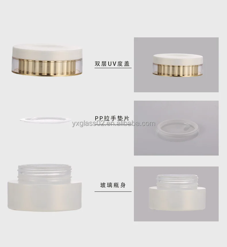 Glass packaging container skincare container manufacturer  packaging glass bottle Cosmetic glass bottle set supplier