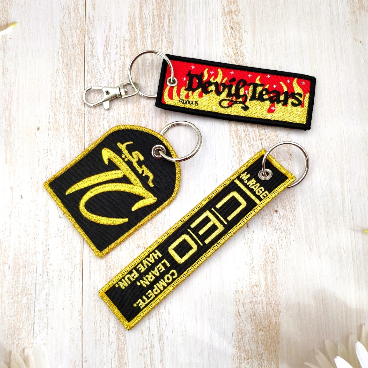 Custom Personalized Shape Design Key Tag Custom Logo Keyring Embroidery Keychain Tag