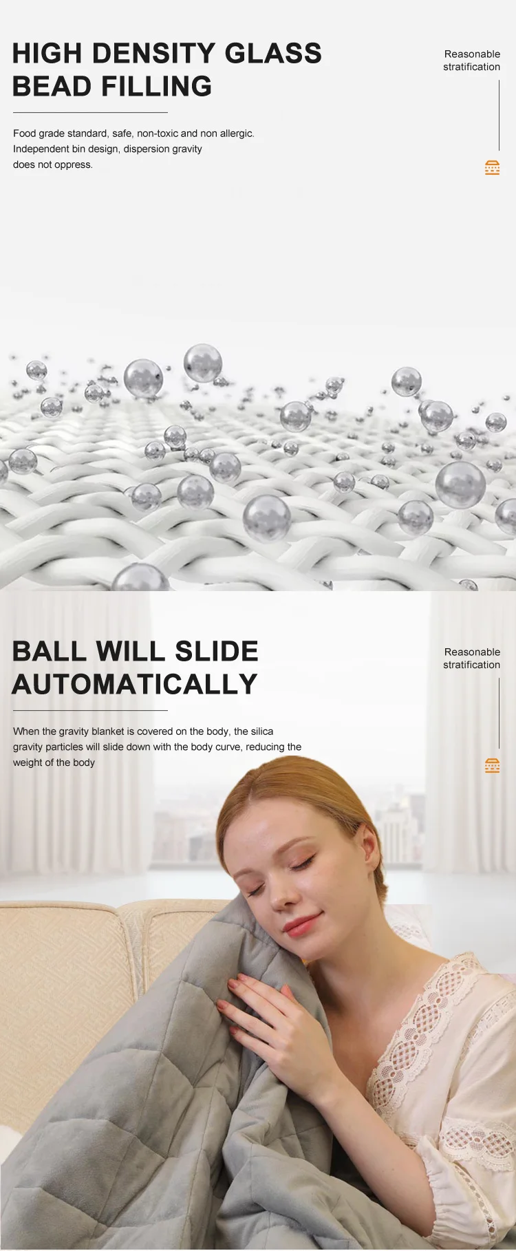 High Quality Oem Premium Home Use Quilted Glass Beads Soft Cheap Custom