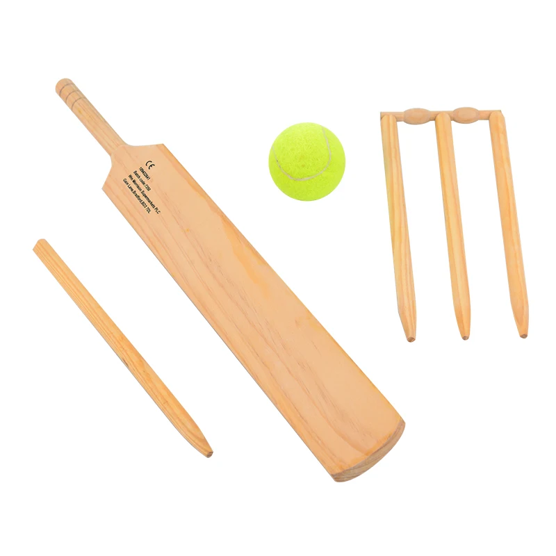 cricket bat and ball and stumps