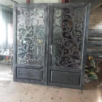 glass iron front door