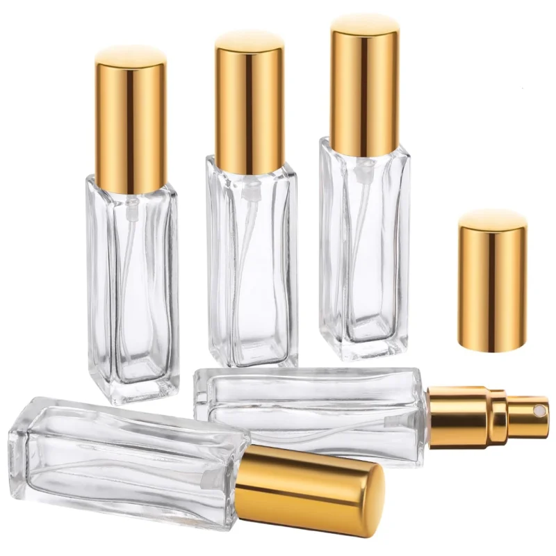 Mini Pocket Fine Mist Glass Spray Bottle 3ml 5ml 10ml Gradient Square Leak-Proof Perfume Pump Sayer
