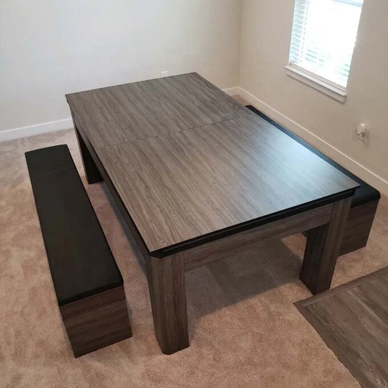 7ft 3-в-1 с откидным верхом Многофункциональный бильярдный стол с обеденной крышки для пинг-понга Топ и штаны комплект 2 места стенда