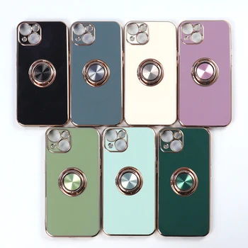 ColorFul Phone Case for iPhone Wireless Charging 2-in-1 Mobile Cover Anti-Fall Protection Back With 6D electroplated ring