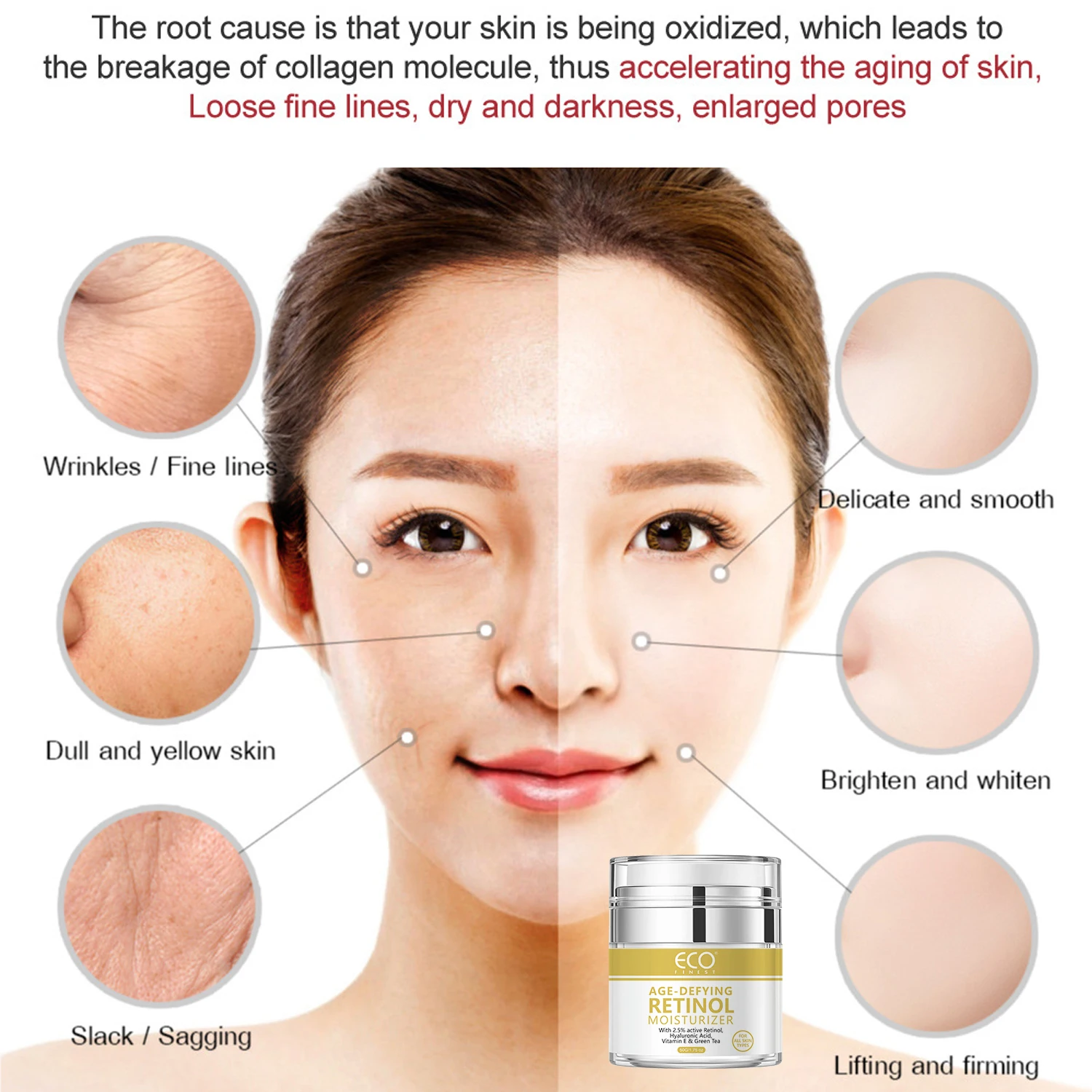 Retinol Cream With Hyaluronic Acidcollagen Face Moisturizer For Women