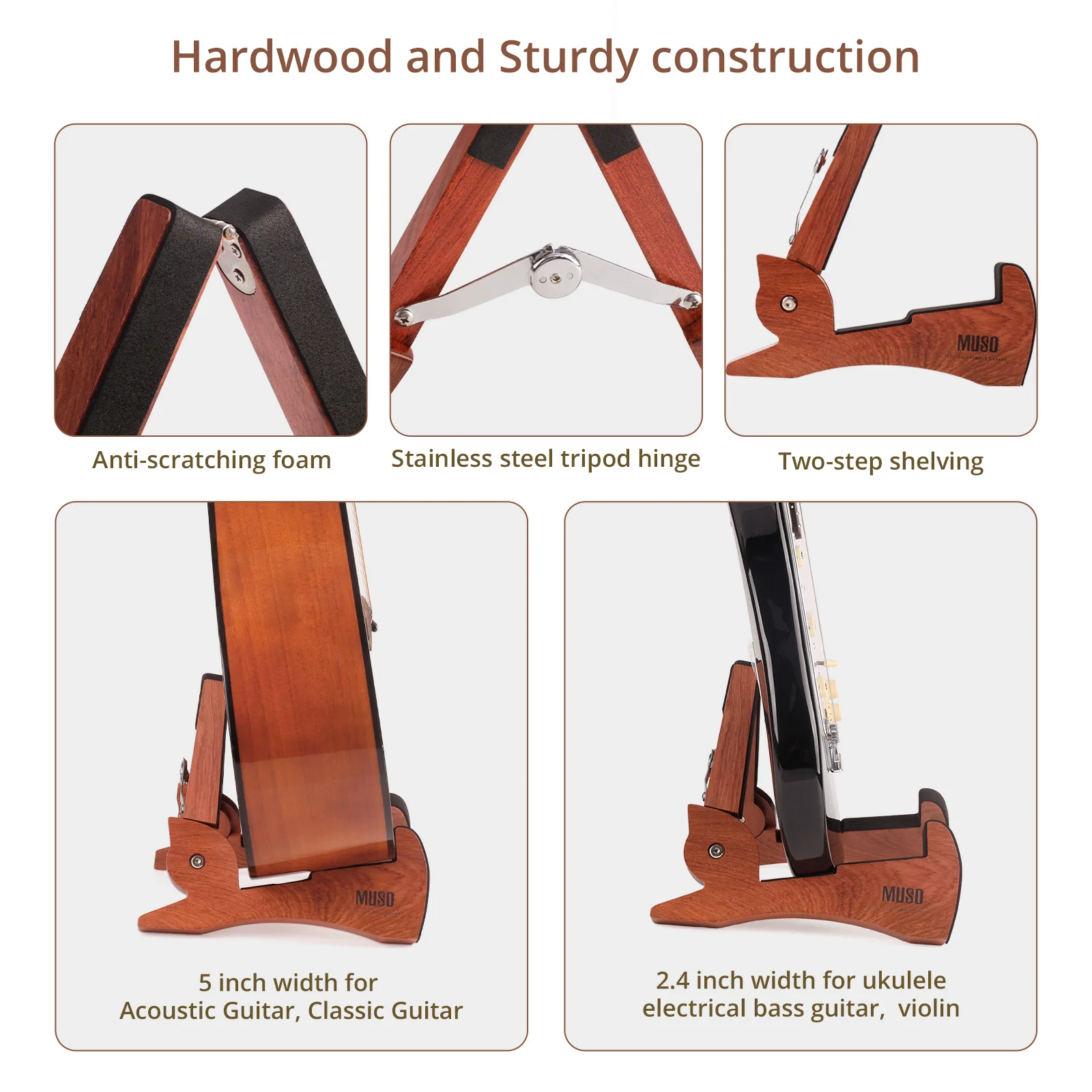 Guitar Stand Alloy Lightweight Retractable Foldabl... - Vicedeal
