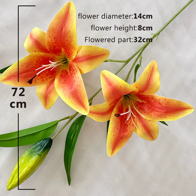 product jh factorys three headed silk lily flower wedding christmas and graduation decorative flower direct manufacturer supply-60