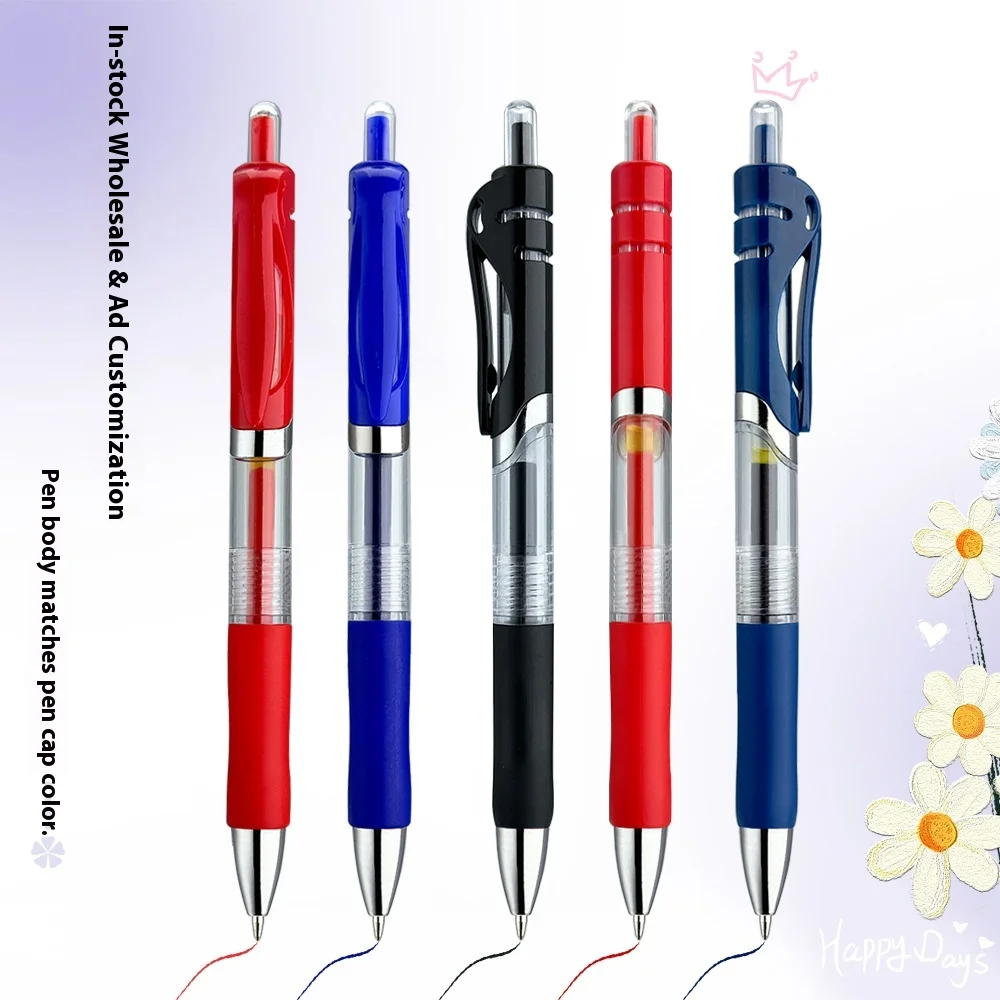 Bolígrafo retráctil de gel K35 para oficina, color negro, azul y rojo, con logotipo, a base de agua y de plástico, disponible al por mayor._voghion.com