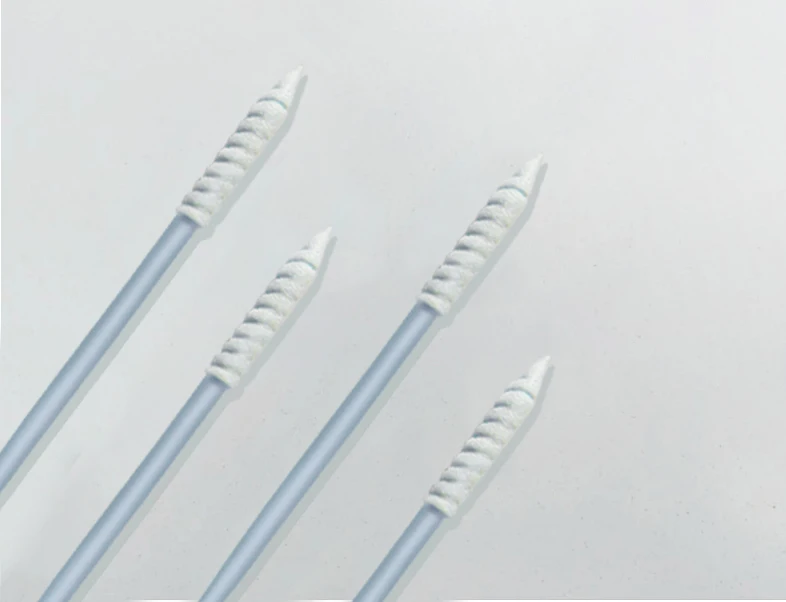 Тонкая остроконечная спиральная чистая комната полиэстера пены Esd головы CM-PS752 вытирает тампоном для чистки электроники 0