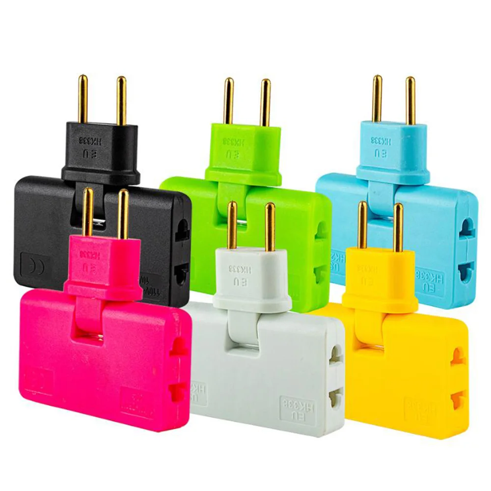 Eu Extension Plug Electrical Adapter 3 In 1 Adaptor 180 Degree Rotation