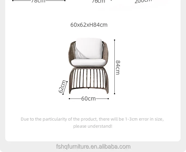 Modern Light Luxury Rattan Table And Chair Rattan Sofa Clubhouse Villa Garden Outdoor Garden