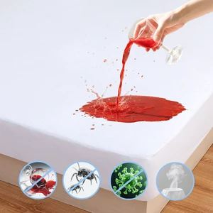 Microfiber Terry Waterproof Bed Bug Proof Antibacterial Bed Mat Noiseless Queen Size Hospital Use Water Proof Cover