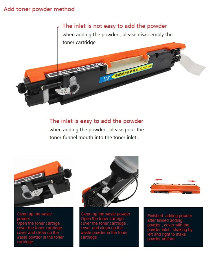 Printer HP CP1025 Pro 100 M177NW(126A) CE310 K/M/C/Y Compatible Color Toner Cartridge
