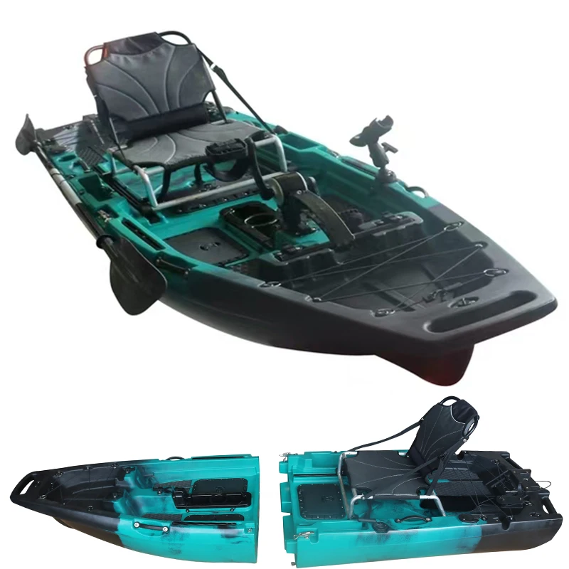 10ft Propeller Ocean Pedal Drive Kayak Modular 1-Person HDPE Sea Live Fish Storage Kayaks for Fishing Hull Material Rivers
