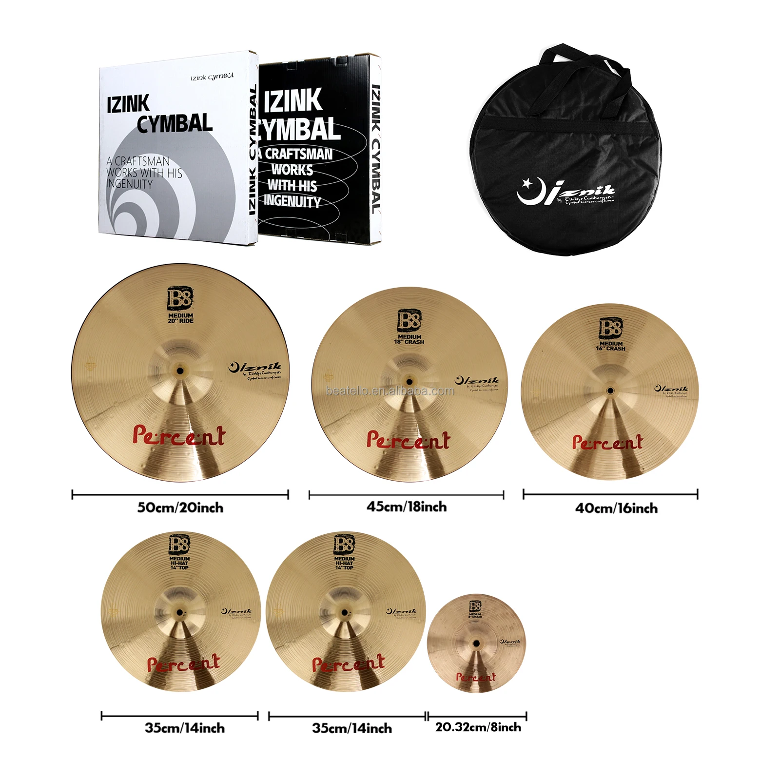 IZINK Professional Cymbal Set - 6pcs/set Traditional Percussion