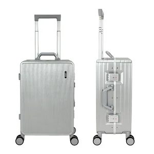 Multi-Functional Luxury PC Trolley Luggage Fashionable Aluminum Carry-On with Side Hook Brake Wheel for Business Travel