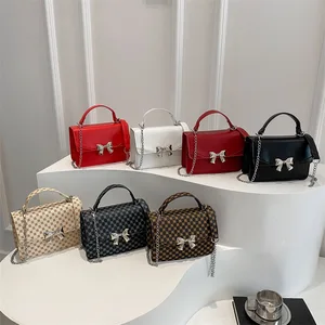 2026 New Fashion Women's Small Square Bag Elegant Butterfly Knot Handheld Crossbody Casual Elegant Gentle Style Shoulder Bag