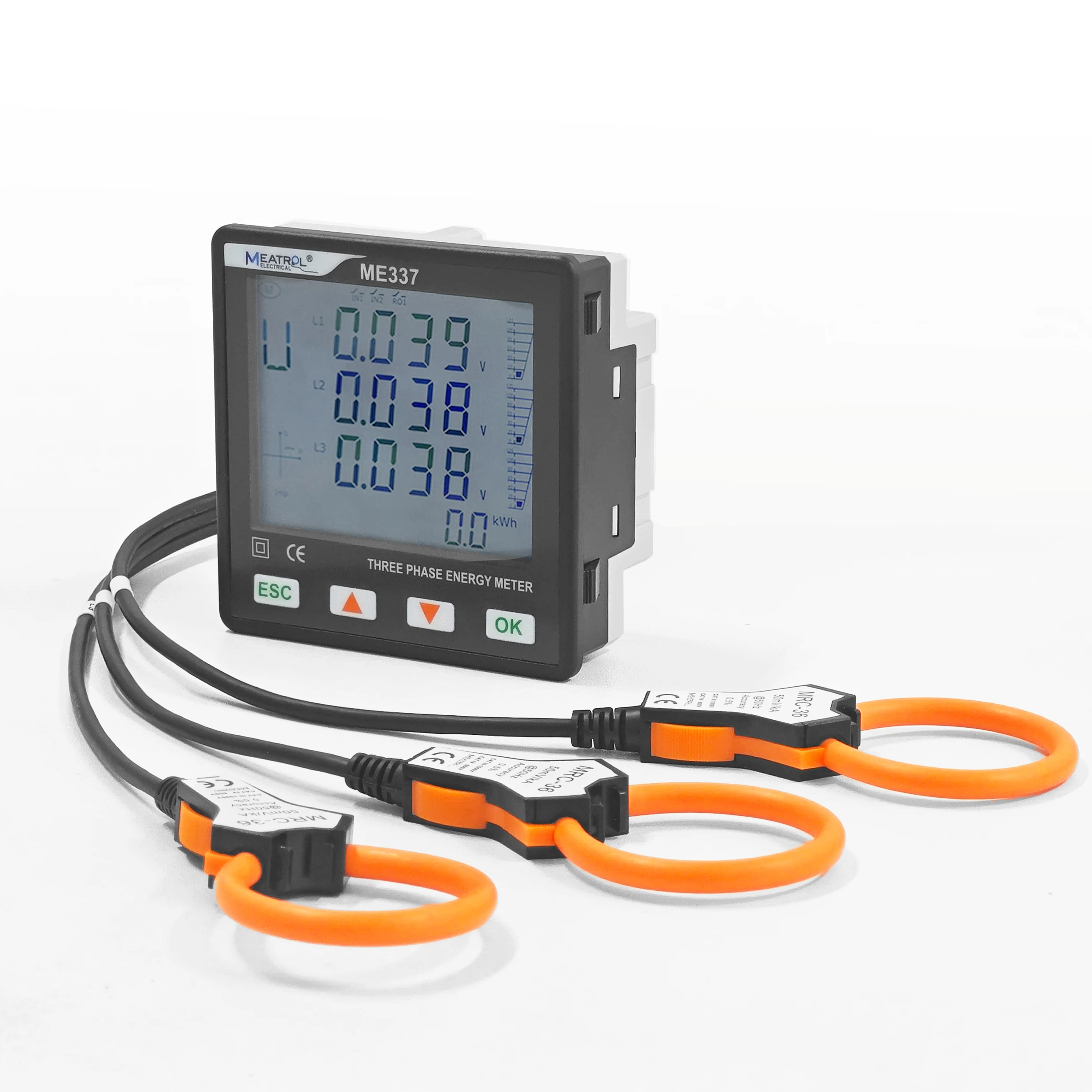 Panel Analyzer 96x96mm MEATROL ME337 LCD Modbus RS485 Power Quality Analyzer