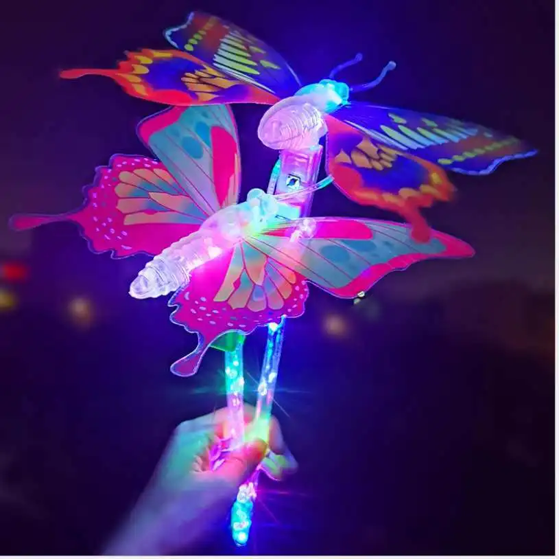 Hot Sale Children Shining Butterfly Flying Stick LED Magic